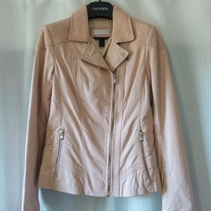 Pale Pink Danier Leather Jacket